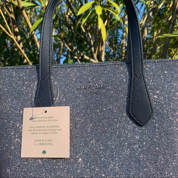 Kate spade joeley glitter small dusk blue satchel - Picture 2 of 7